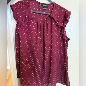 Liz Claiborne Maroon Ruffle Blouse